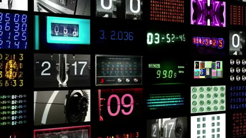 Counting numbers, time and code information Stock Footage 260836929
