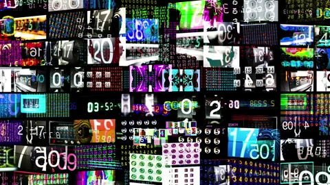 Counting numbers, time and code information Video stock 260836988