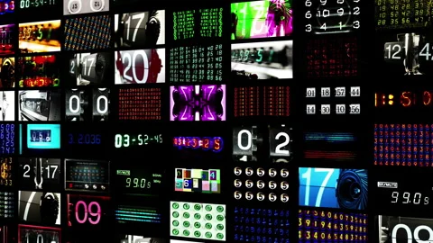Counting numbers, time and code information Video stock 260837100