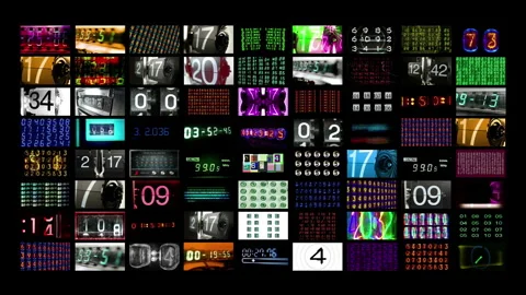 Counting numbers, time and code information Video stock 260837175