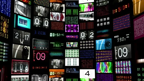 Counting numbers, time and code information Video stock 260850608