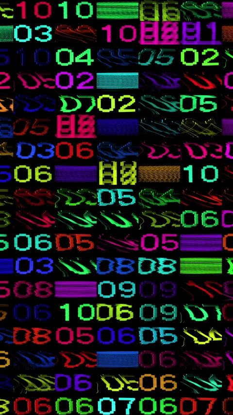 Counting numbers, time and code information in vertical Video stock 266921959