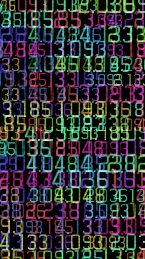 Counting numbers, time and code information in vertical Video stock 267035570