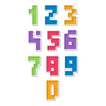 Counting numbers on a white background. Numbers from 0 to 10. Vector illustra Stock Illustration