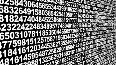 Counting numerical codes and unpredictable sequences science of machine learning Stock Footage 271194839