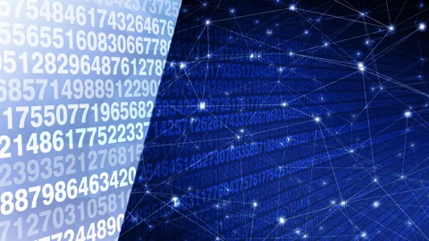 Counting numerical sequences and connected lines unpredictable algorithm for Stock Footage 271175389
