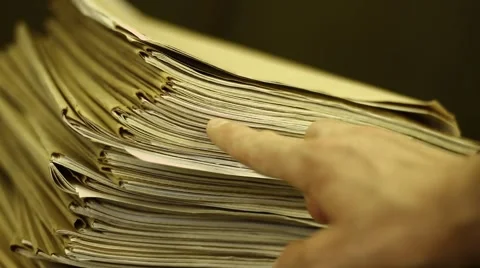 Counting old documents¸ Stock Footage 51969855