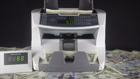 Counting Out One Dollar Bills in Fifty Pieces. Video stock 322521267