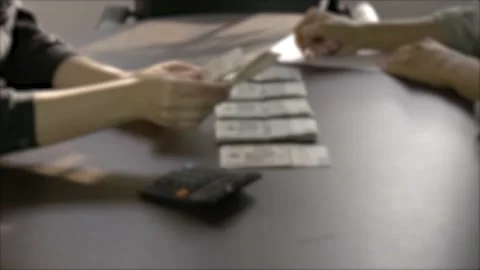 Counting polish bills hundreds two hundreds Stock Footage 143974208