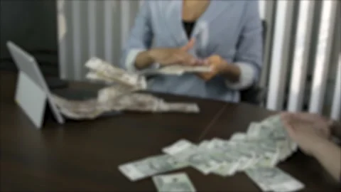 Counting polish bills hundreds two hundreds Stock Footage 143974273
