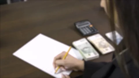 Counting polish bills hundreds two hundreds Stock Footage 143974295