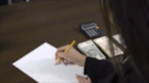 Counting polish bills hundreds two hundreds Stock Footage 143974296