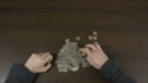 Counting polish coins Stock Footage 143974319