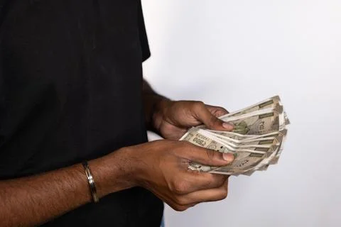 Counting Rupees Stock Photos