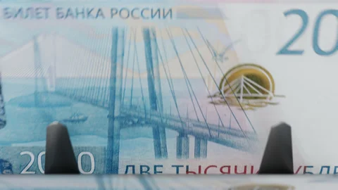Counting Russian Rubles Stock Footage 194523018
