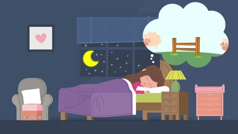 Counting Sheep To Go To Sleep Stock Footage 153495827