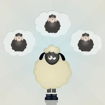Counting sheep Stock Illustration