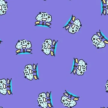 Counting sheep sleep night vector seamless pattern Illustrazione stock