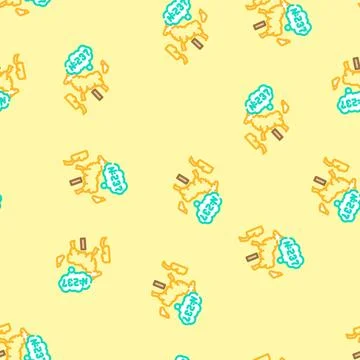 Counting sheep sleep night vector seamless pattern Stock Illustration