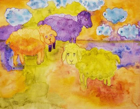 Counting the sheep before sleeping Illustration