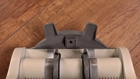 Counting small euro bills with counter machine - top view Video stock 70657448