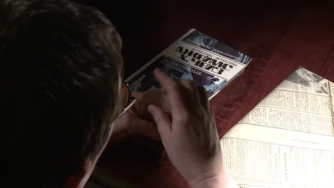 Counting soviet money, top view angle. Slow motion. Stock-Footage 76759367