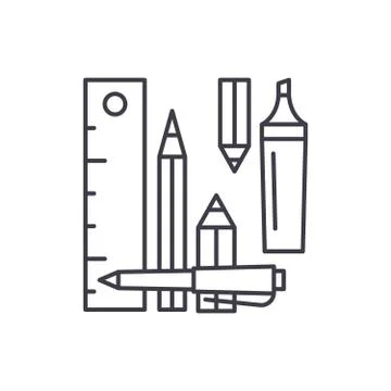 Counting tools line icon concept. Counting tools vector linear illustration Stock Illustration