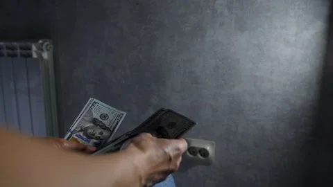 Counting US Dollar Bills. Personal Finance or Illegal Money Concept.. Stock Footage 310007718