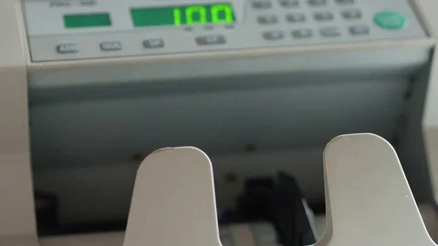 Counting US Dollars Banknotes On Currency Counter Machine Stock Footage 80240959