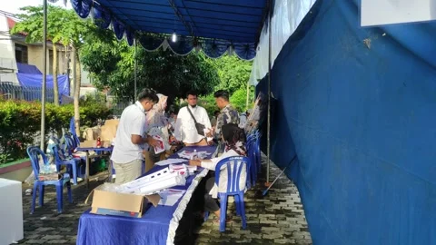 Counting of votes on general election day in Jakarta Indonesia Stock Footage 264953150