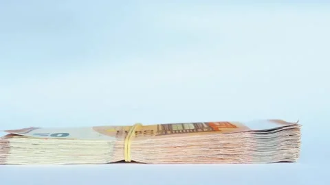 Counting a wads of euro banknotes hands. Stock Footage 138317297