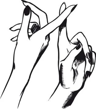 Counting women's hands, Retro Vector Illustration Stock Illustration