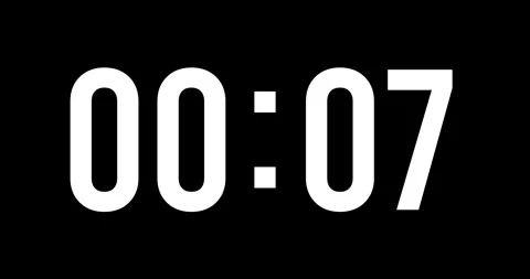 Counting from zero to one minute on digital clock, 60 second timer Stock Footage 297494419