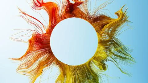 Countless colorful threads floating in a zero gravity. 3D illustration Stock Illustration