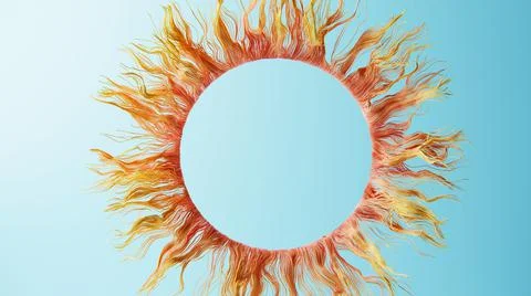 Countless curvy threads forming a round frame with a space for a text. Stock Illustration