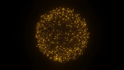 Countless gold dots create a large ball on a black background. Stock-Footage 130939806