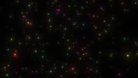 Countless rainbow lights pulsate and move continuously in the black sky. Stock Footage 153767790