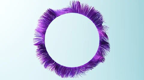 Countless violet threads floating in an empty space. Stock Photos