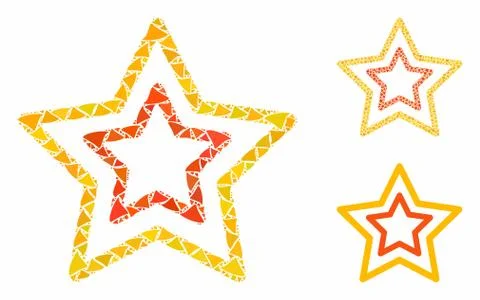 Countour stars Composition Icon of Irregular Parts Illustrazione stock