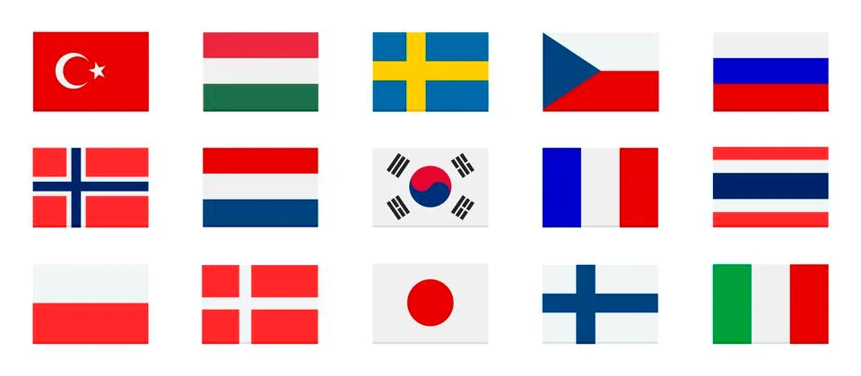 Countries flags set Stock Illustration