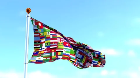 Countries Together in One Flag - Video 1 스톡 동영상 90970468