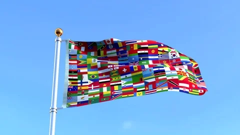 Countries Together in One Flag - Video 2 Stock Footage 91283936