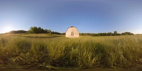 Country Barn in a Field (360VR) Stock Footage