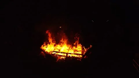 Country Bonfire Stock Footage 152745210