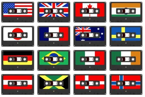 Country Cassettes Stock Illustration