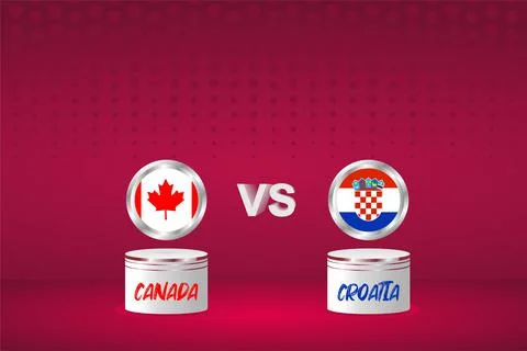 Country Flag Background Canada vs Croatia, 2022 world Football Championship i 스톡 일러스트