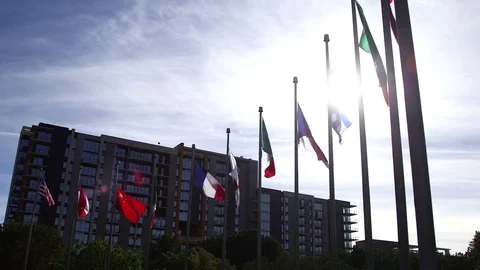 Country Flags at Deck Park in Phoenix, A... | Stock Video | Pond5