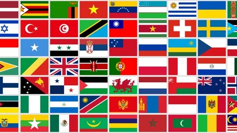 Country Flags Seamless Loop Video stock 265193524