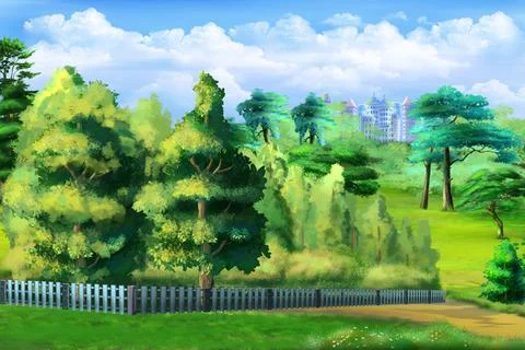 Country garden plot in nature Ilustración de archivo