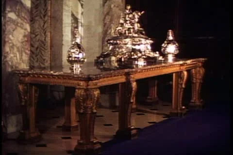 Country Houses of England, Blenheim Palace, interior, sterling silver Stock Footage